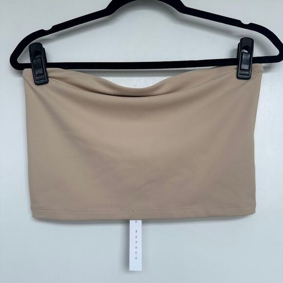 NWT Susana Monaco Womens Tan Parchment Strapless Crop Top Size L - Picture 6 of 8